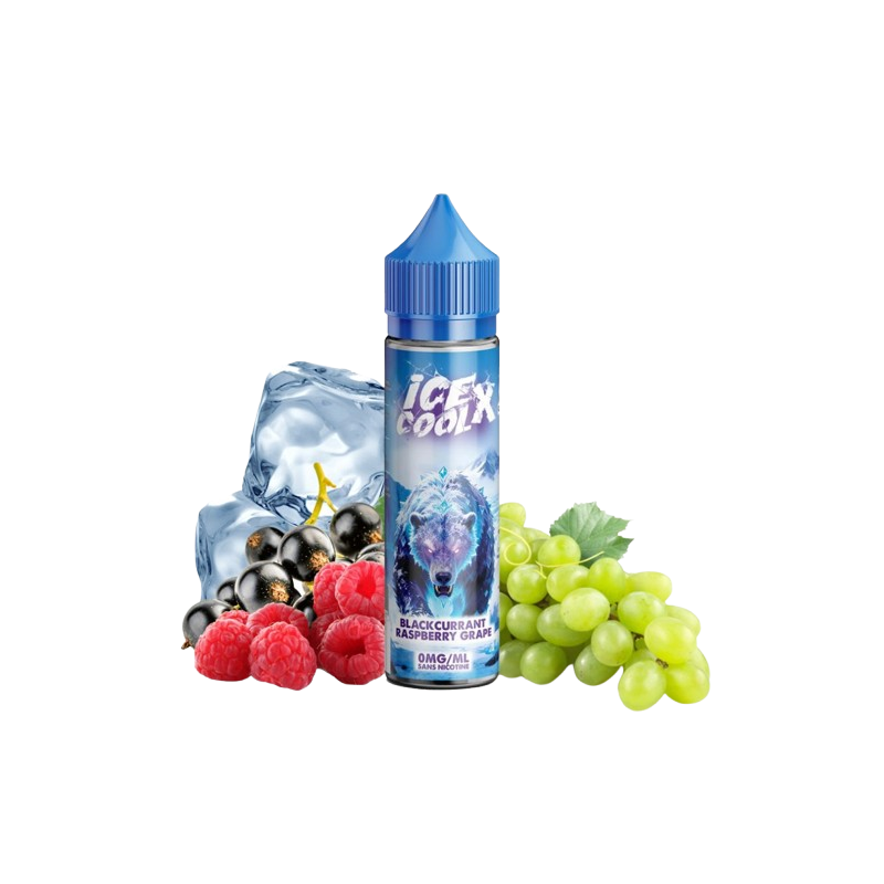E-liquide Cassis framboise raisin 50ml de la gamme Ice cool X (Liquidarom)