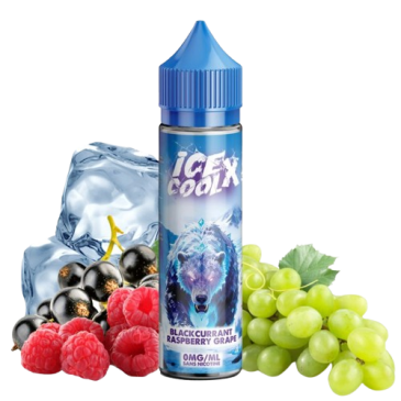 E-liquide Cassis framboise raisin 50ml de la gamme Ice cool X (Liquidarom)